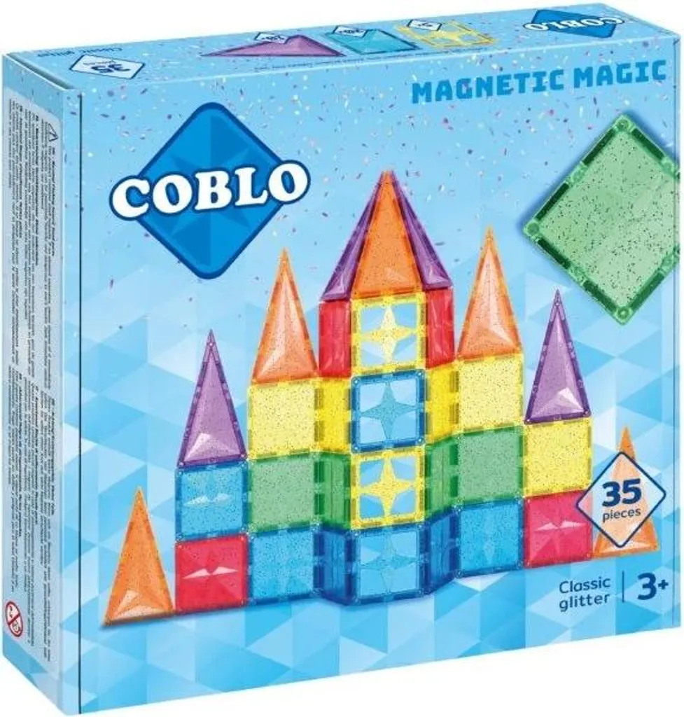 Jeu de Dalles Magnétiques Coblo Pailletées - Coffret Créatif de 35 Unités