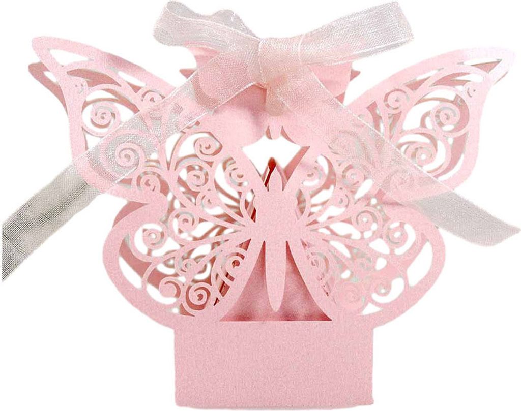 50 Packungen Laser Cut Große Schmetterling Design Hochzeit Gunst Boxen, Süßigkeiten Schokolade Geschenk-Boxen