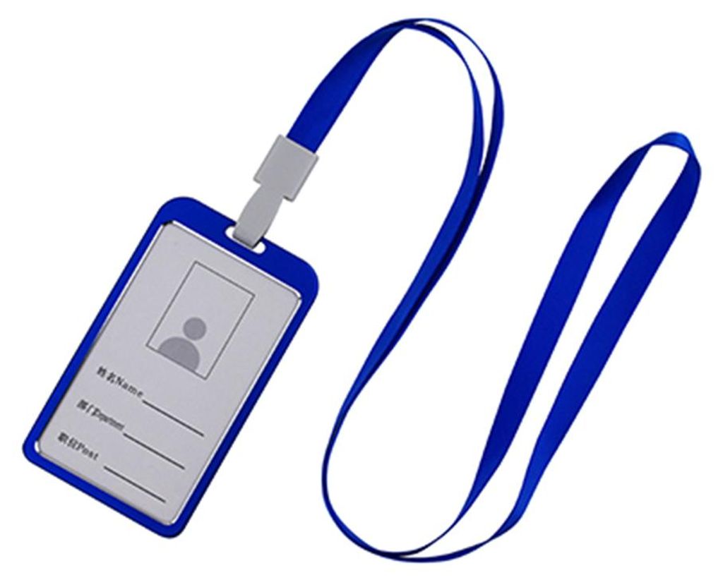 Vertikale Stil Aluminiumlegierung ID Visitenkartenetui Business Work Card Badge Holder mit Lanyard