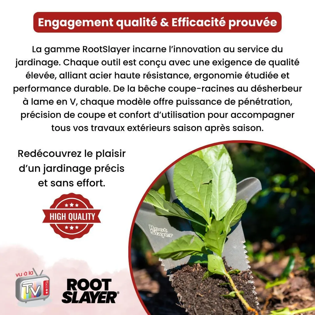 Bêche de jardinage XL Root Slayer pour creuser et couper les racines - 14