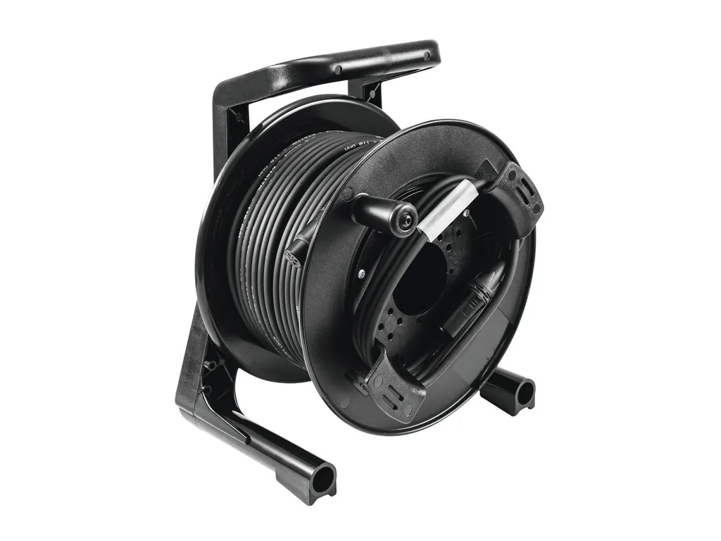 PSSO 3030745H Enrouleur DMX XLR 30m Noir Neutrik 2x0,22mm² Haute Qualité