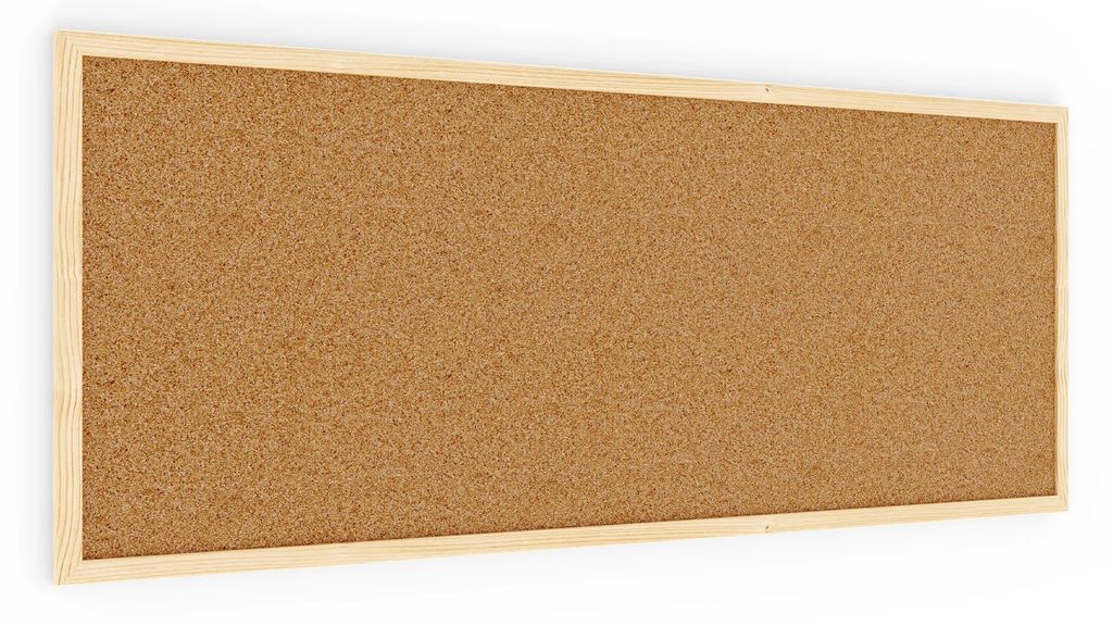 Pinnwand, Korktafel 100x40 cm, Naturholzrahmen Produktbild 