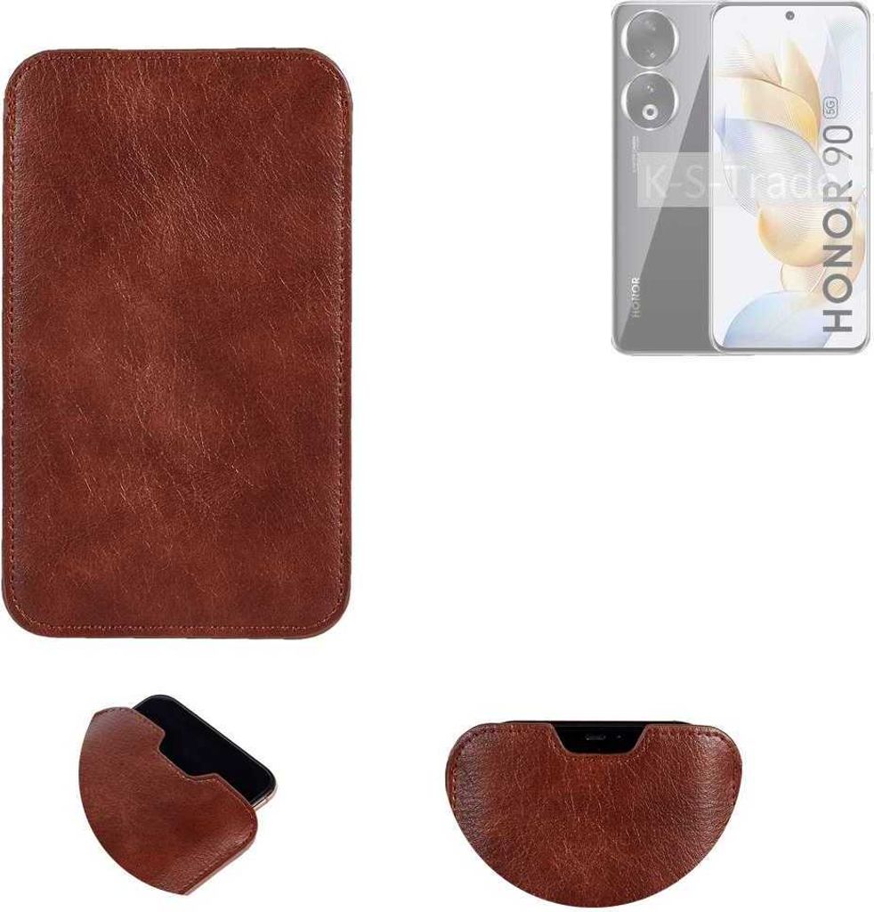 K-S-Trade Schutzhülle Handyhülle kompatibel mit Honor 90 Handytasche Kunstleder Sleeve in braun