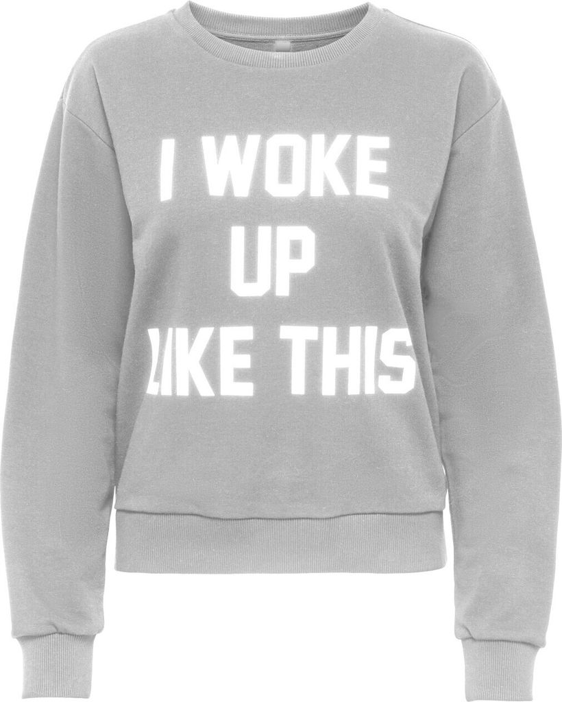 JDY Pullover mit Print Langarm Rundhals Sweater Dünner Longsleeve JDYWOKE Größe: S