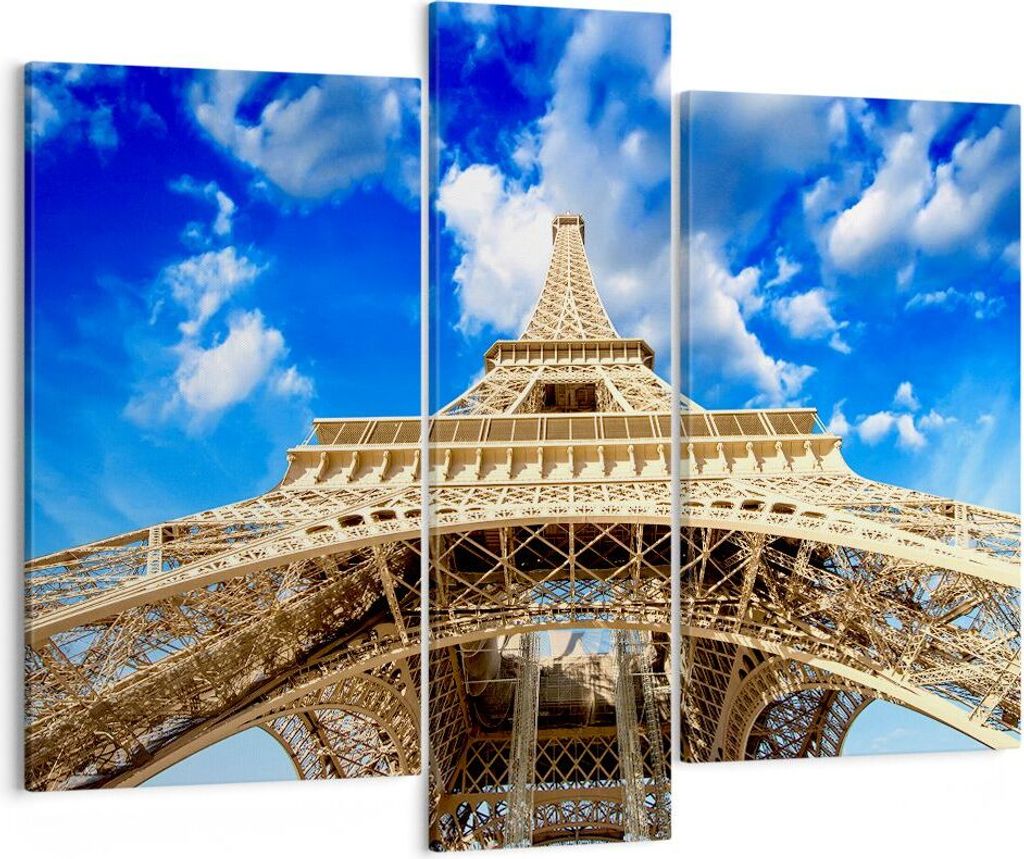 Bild auf Leinwand - Leinwandbild - Architektur paris stadt eiffel - 95x80cm - Wand Bild - Wanddeko - Leinwanddruck - Bilder - Kunstdruck - Wanddeko...