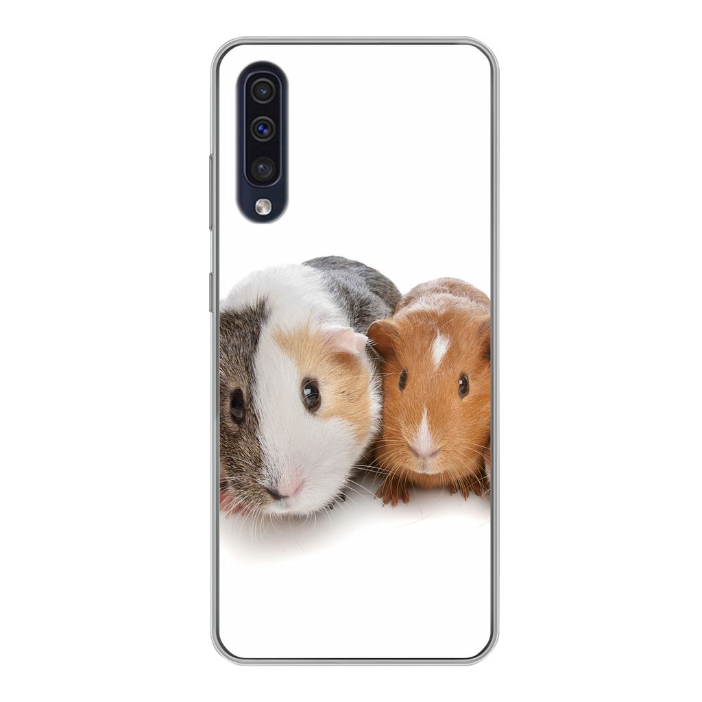 MuchoWow Handyhülle Schutzhülle Hülle für Samsung Galaxy A30s Fünf Meerschweinchen Silikon Softcase Handy Hülle - Karteninhaber