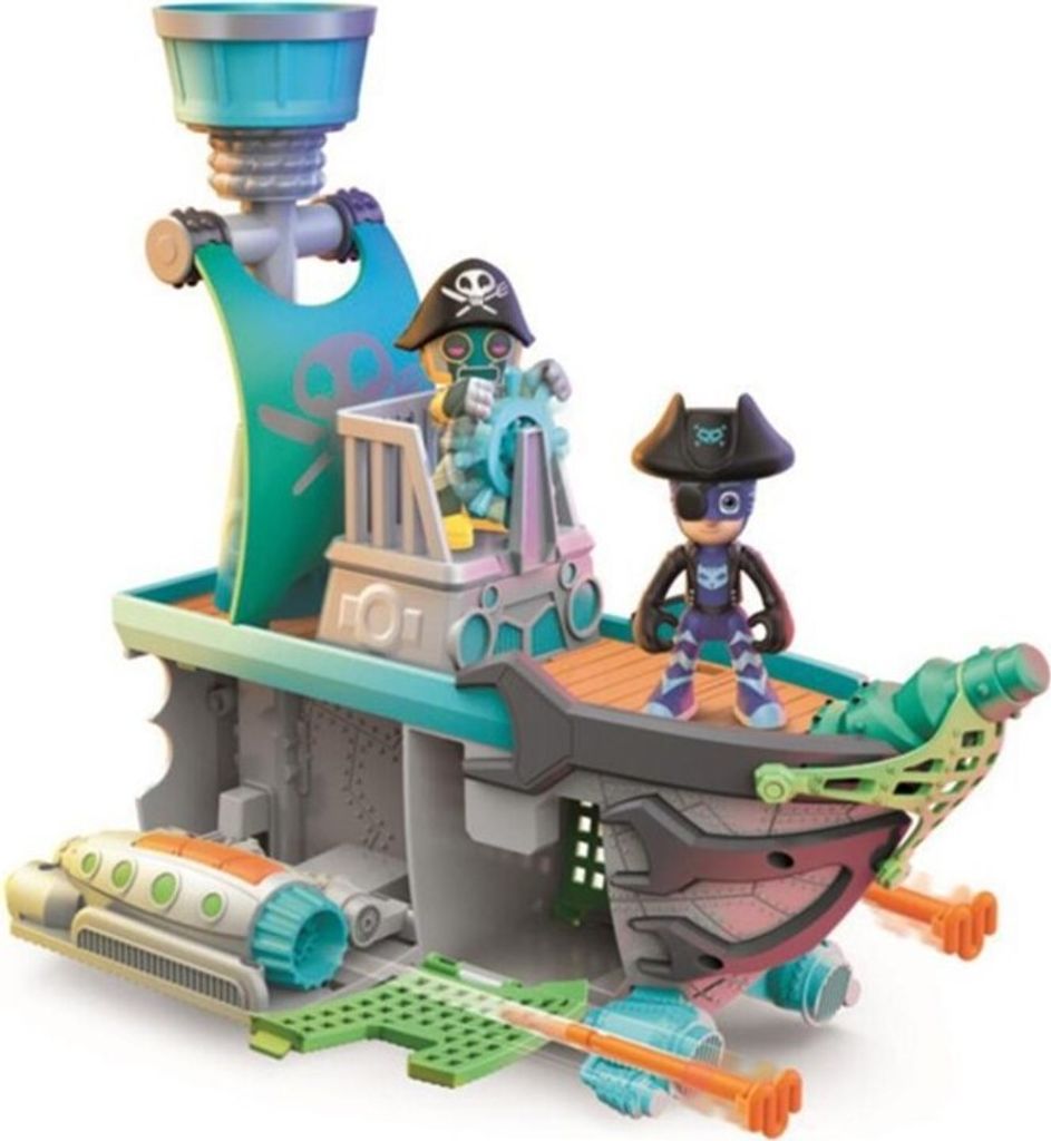 Hasbro PJ Masks Sky Pirate Battleship – Spielset Mit 2 Figuren, Projektilwerfern & Ausziehbarer Planke