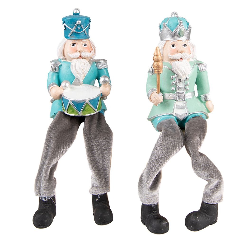 Clayre & Eef Figur Nussknacker 21 cm Grün Kunststoff