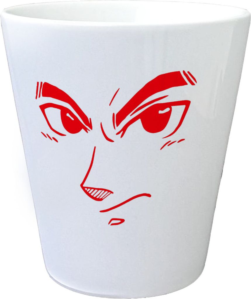 Anime Gesicht Blumentopf in rot Produktbild 