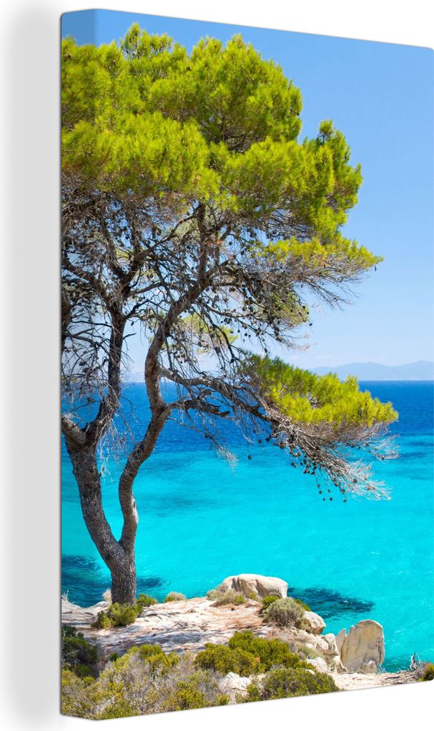 OneMillionCanvasses - Leinwandbilder - 90x140 cm, Baum - Meer - Tropisch - Sommer, Wandbilder Kunstdruck Wanddekoration - Foto auf Leinwand - Gem...