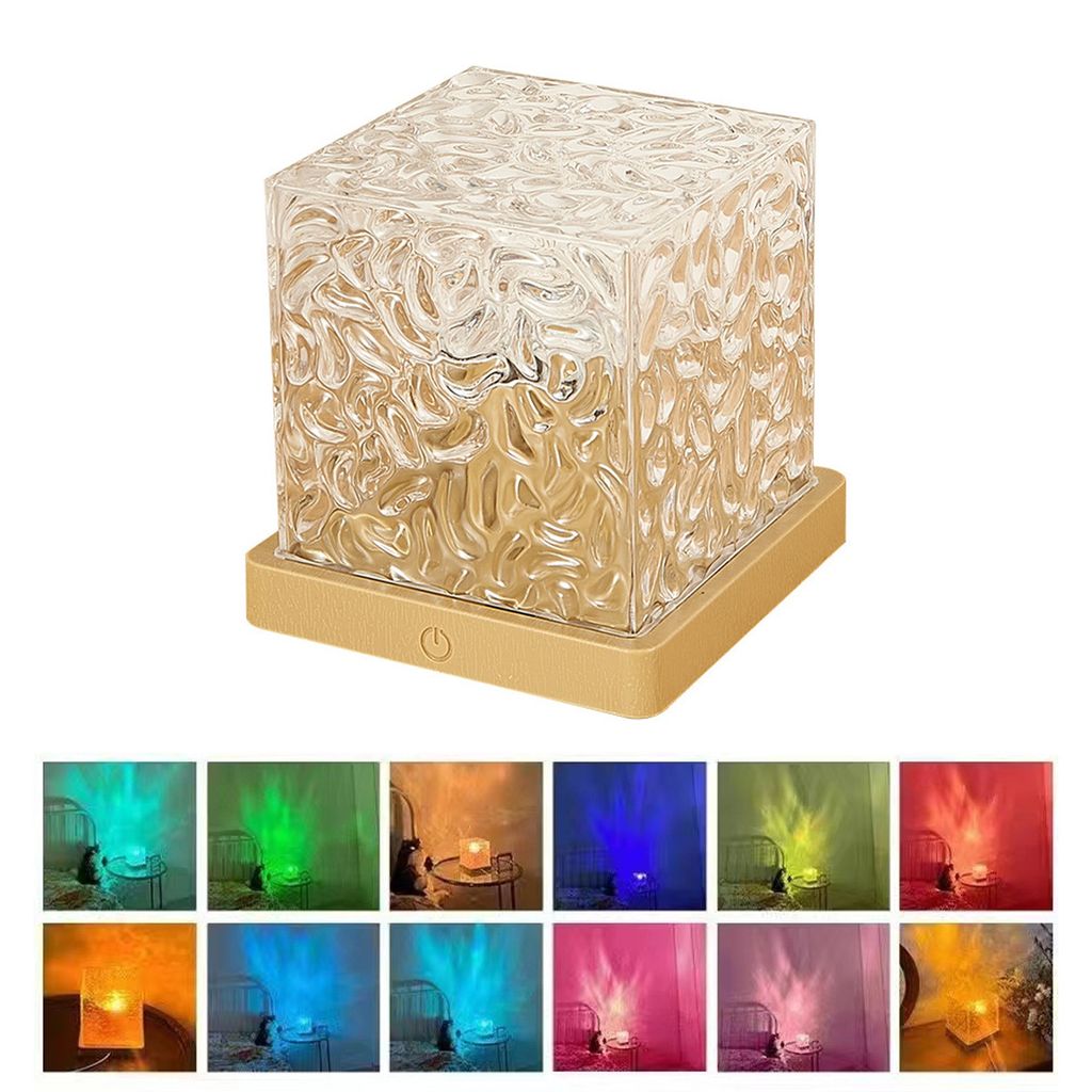 Tischleuchte,Nachtlicht,Rotierende,Wasserwelle,Nachtlicht kreative Projektorlampe,Plug-in-Modell, Geschenke