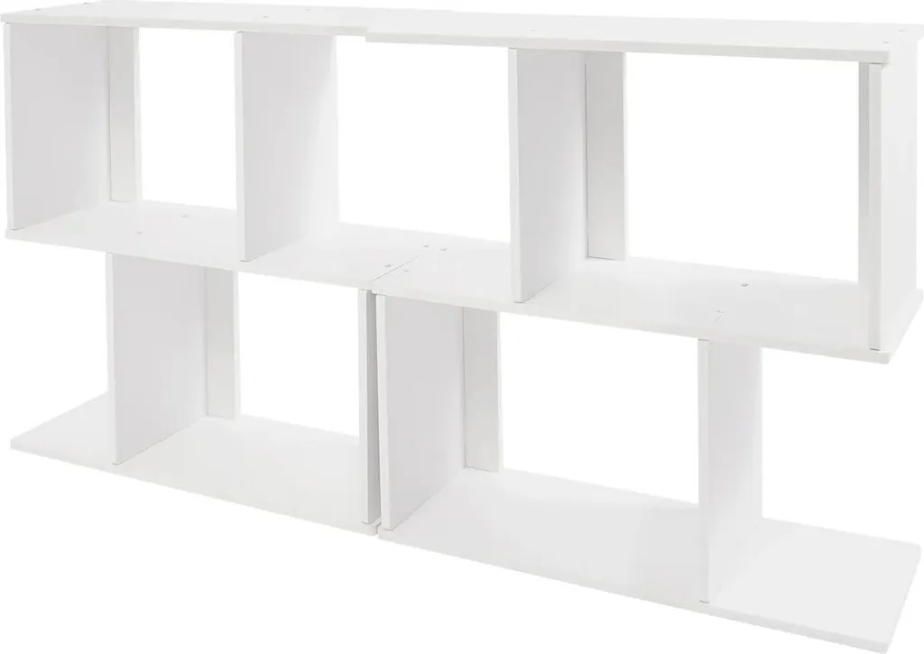 Bibliothèque Autoportante Blanche en PVC - Modèle Z Robuste et Léger