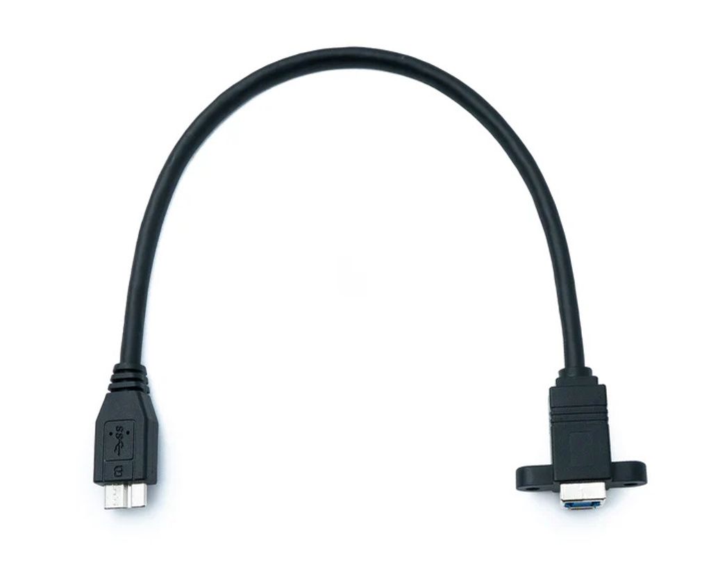 SYSTEM-S USB 3.0 Kabel 30 cm Micro B Stecker zu Typ B Stecker Panel Mount