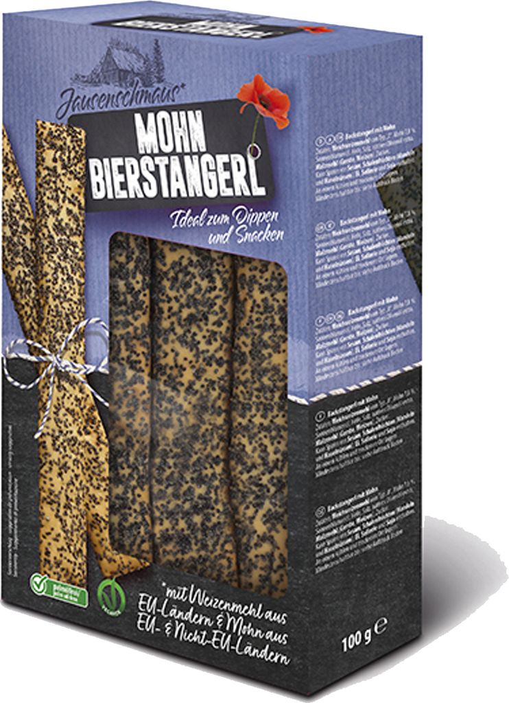 Jausenschmaus Bierstangerl Mohn mit echtem Mohn verfeinert Produktbild 