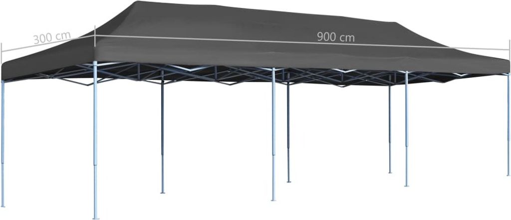 Faltzelt Pop-Up Partyzelt 3 x 9 m Anthrazit Produktbild 