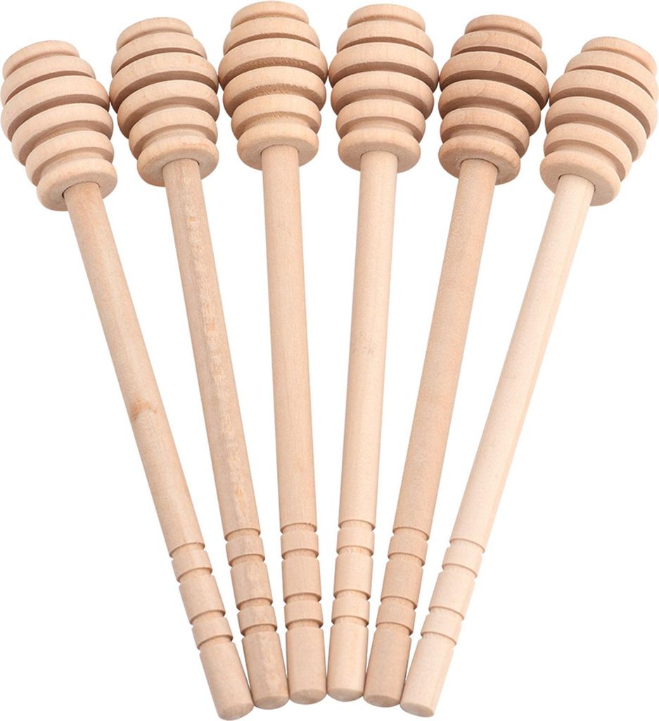 50Pcs/set Haushalt Holz Marmelade Honig Dipper Jar Dispensing Sammeln Rührstab Stick 16cm