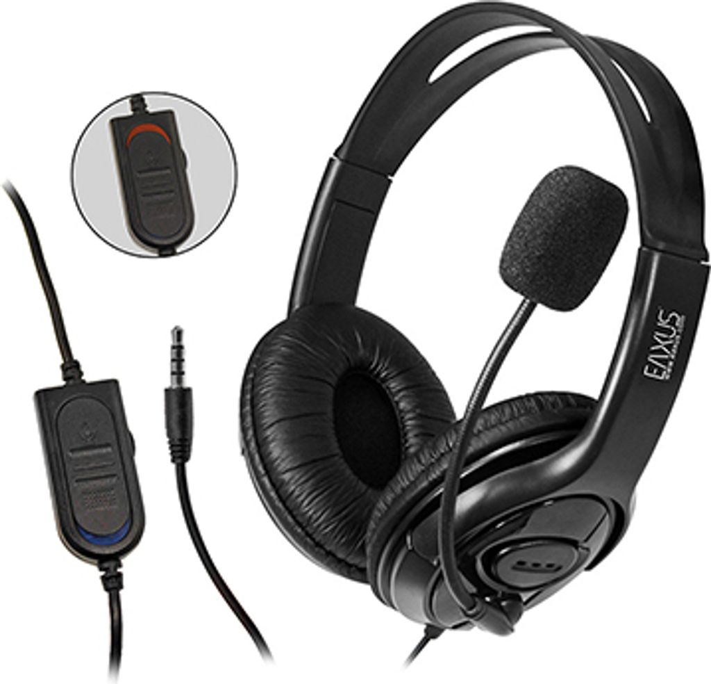 Stereo Gaming Headset für PS4, PS5 und PC, kabelgebunden mit 3,5 mm Klinke Eaxus