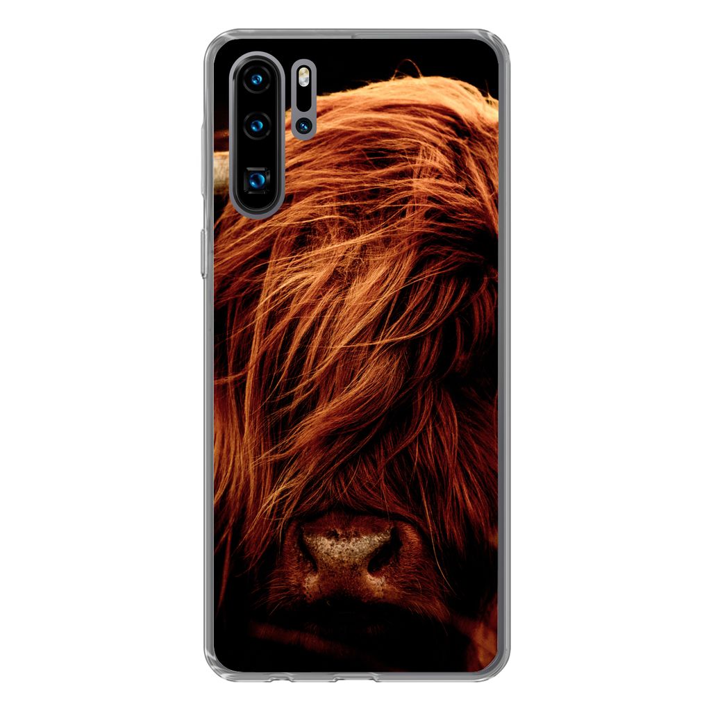 MuchoWow Handyhülle Schutzhülle Hülle für Huawei P30 Pro Schottischer Highlander - Kuh - Hörner - Porträt - Tiere Silikon Softcase Handy H...