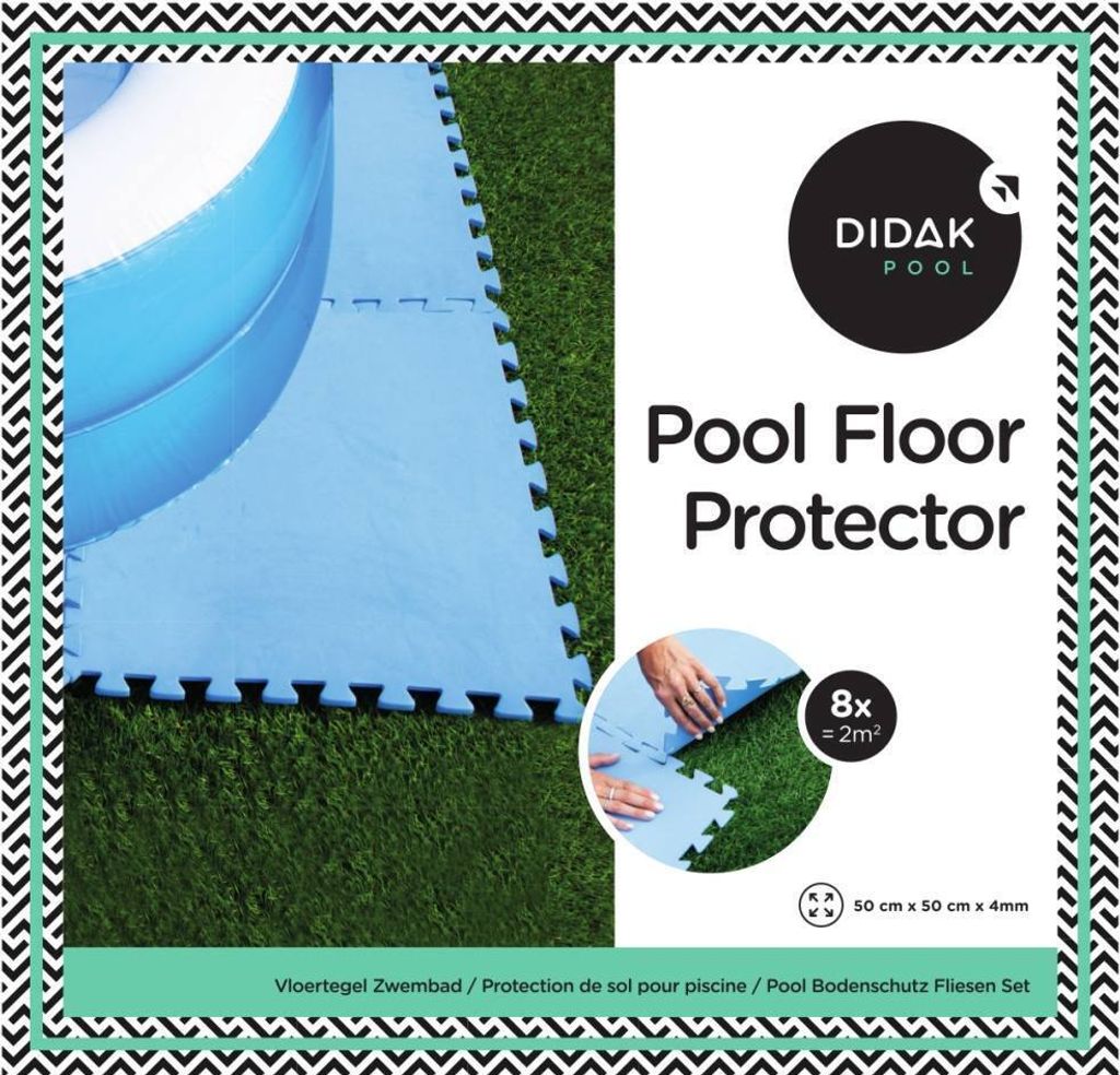 Vloertegels 50x50cm, 4mm dik glad - blauw - 8st