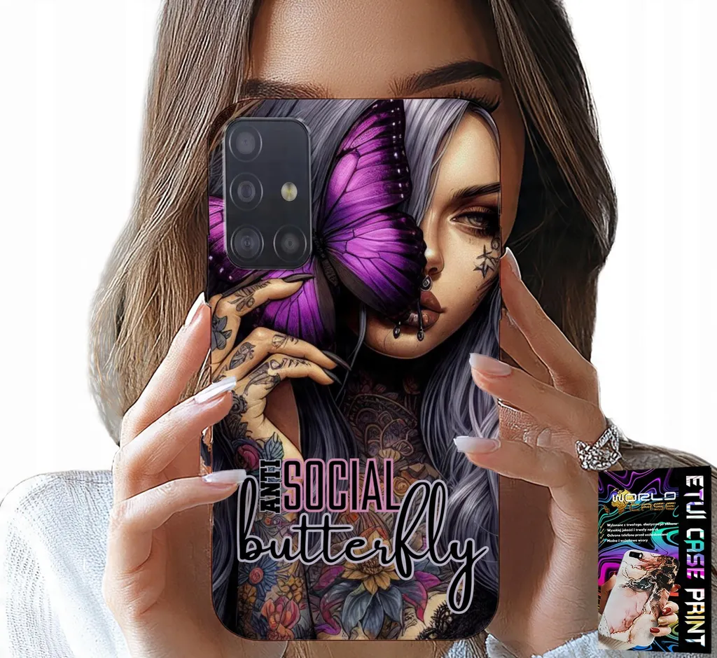 Offerta Custodia Samsung A51 Farfalle Rosa con Vetro Protettivo