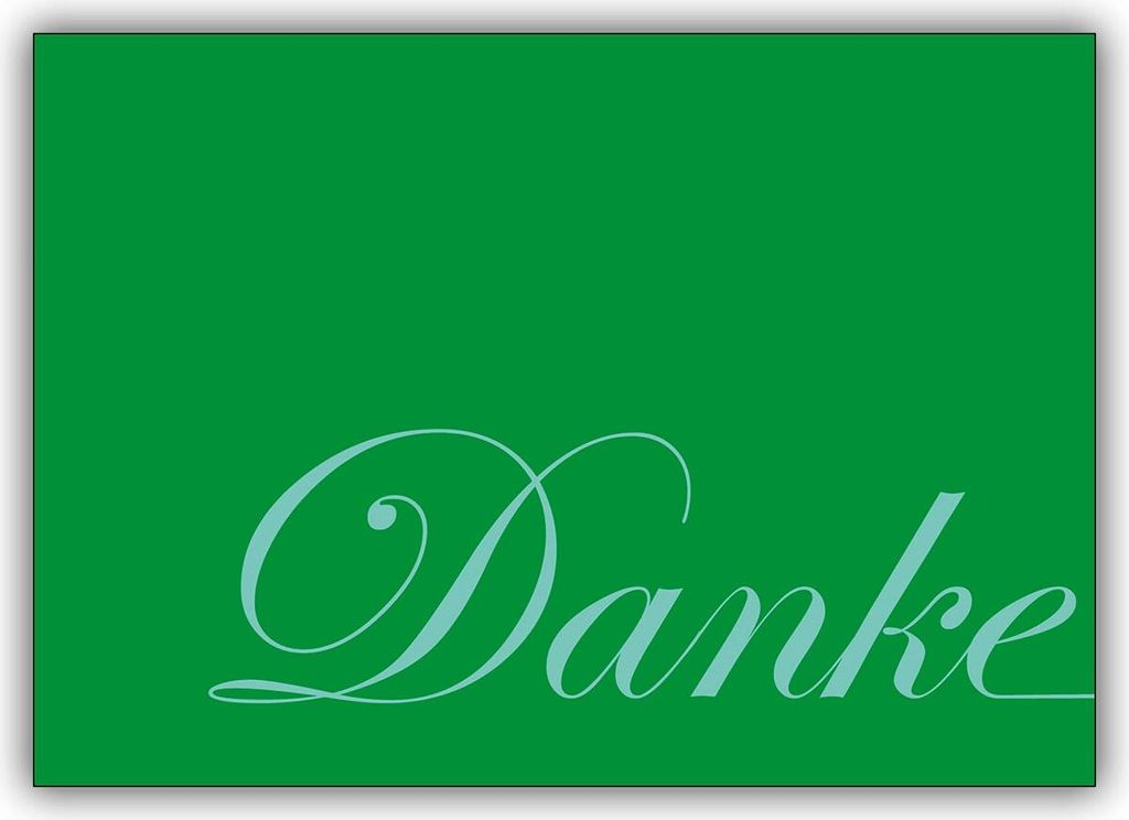5er Set Danksagungskarten in Edler Schrift, grün