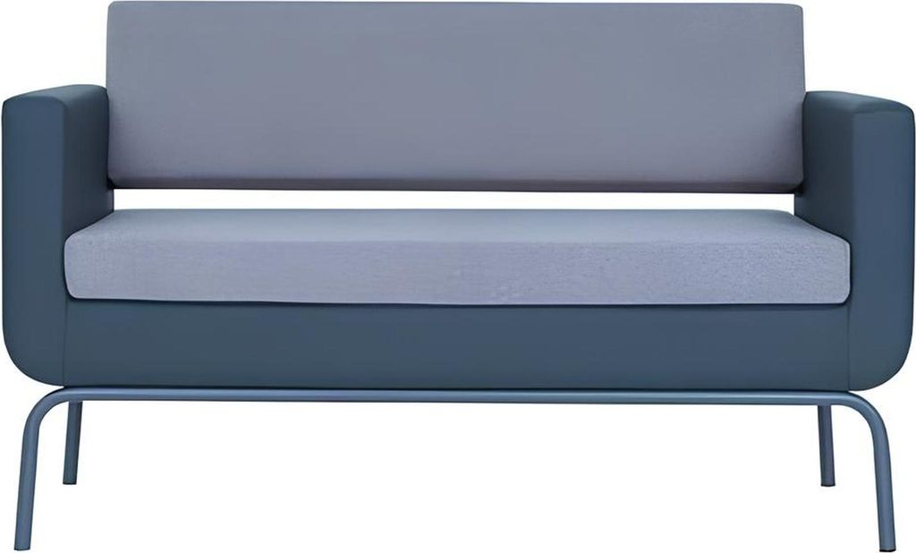 Graues Polster Sofa Designer 2-Sitzer Kunstleder 2-er Couch Modern Neu