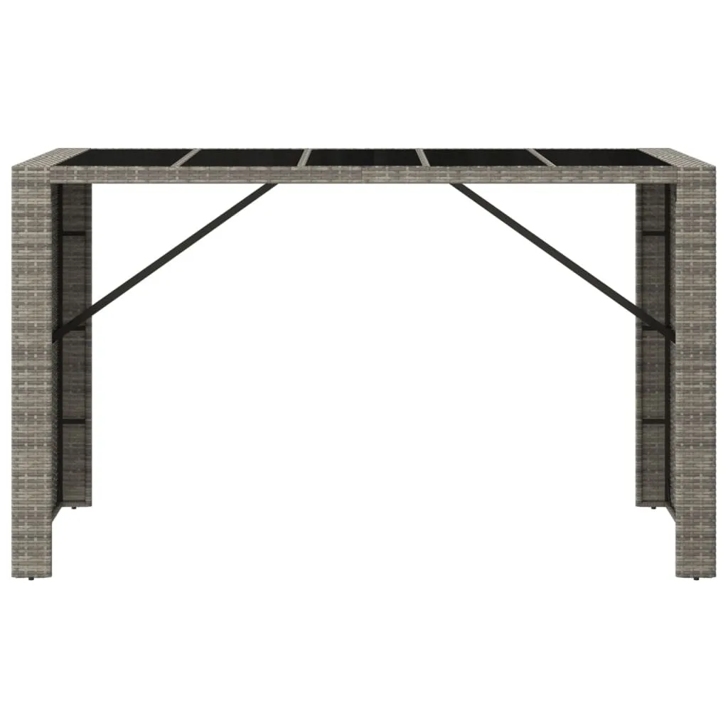 Table haute de terrasse grise 185x80cm idéale pour réception et bar