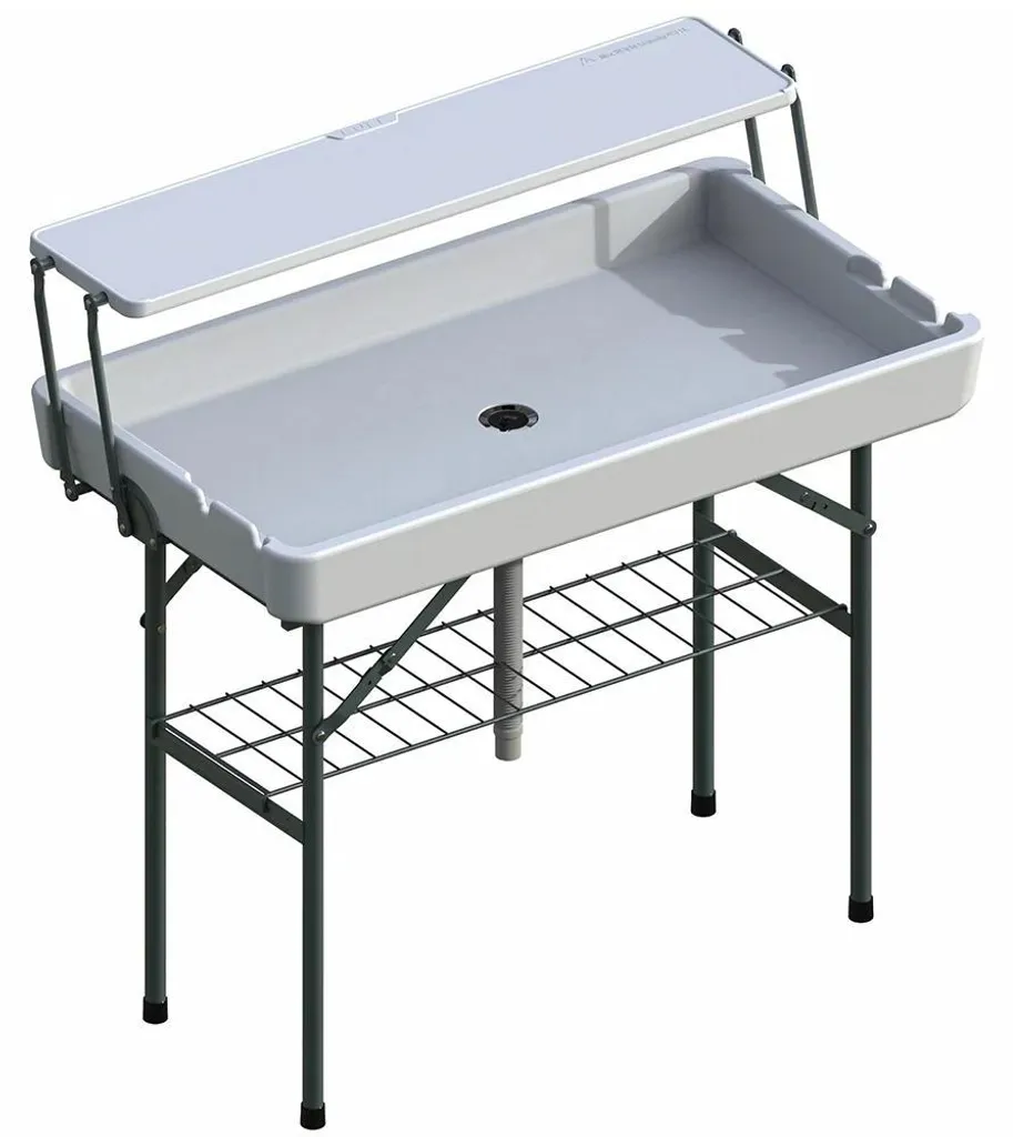 Table à glaçons pliable en métal 91 cm avec jupe amovible blanche