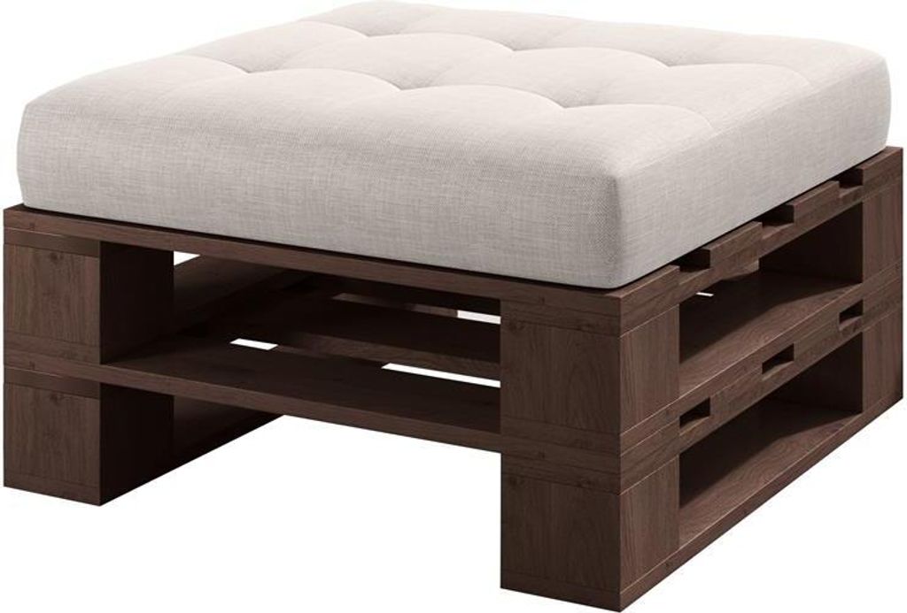 Lermowood Palettenmöbel Mp Hocker 80 x 80 x 30 cm Palisander | Europaletten Indoor und Outdoor Lounge Gartenmöbel Holz Gartenmöbel Set Lounge M...
