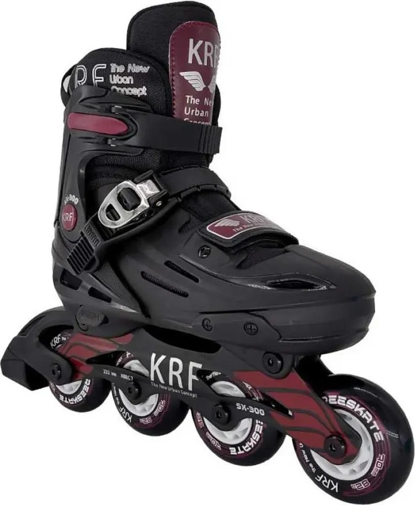 Patins Inline Noirs Ajustables Enfant avec Coque Rigide Tailles 30-33