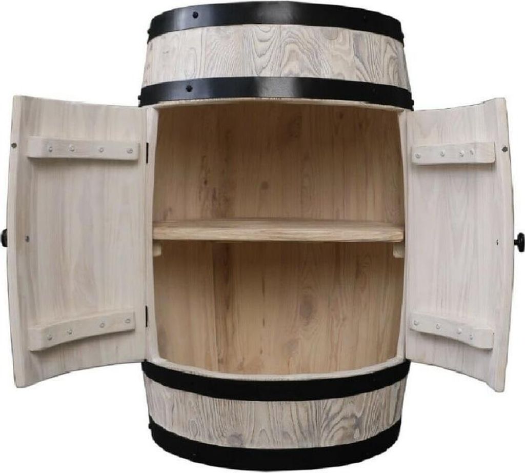 Holzbar Fass 80x55 cm – Massiver Holz Barschrank für Produktbild 