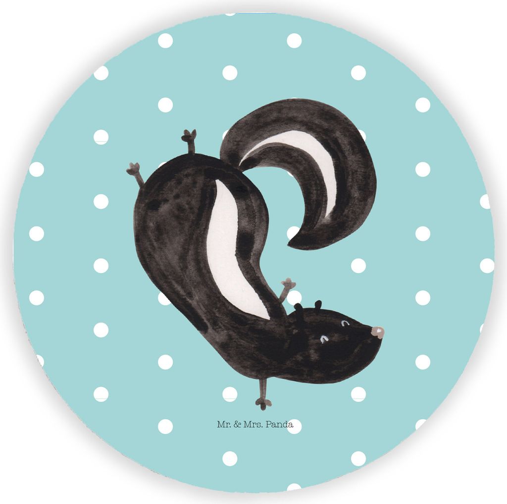 Mr. & Mrs. Panda magnet Stinktier Handstand - Türkis Pastell - Geschenk, Spielplatz, Wildtier, Raubtier, für kühlschrank, Stinker, fotos, whiteb...