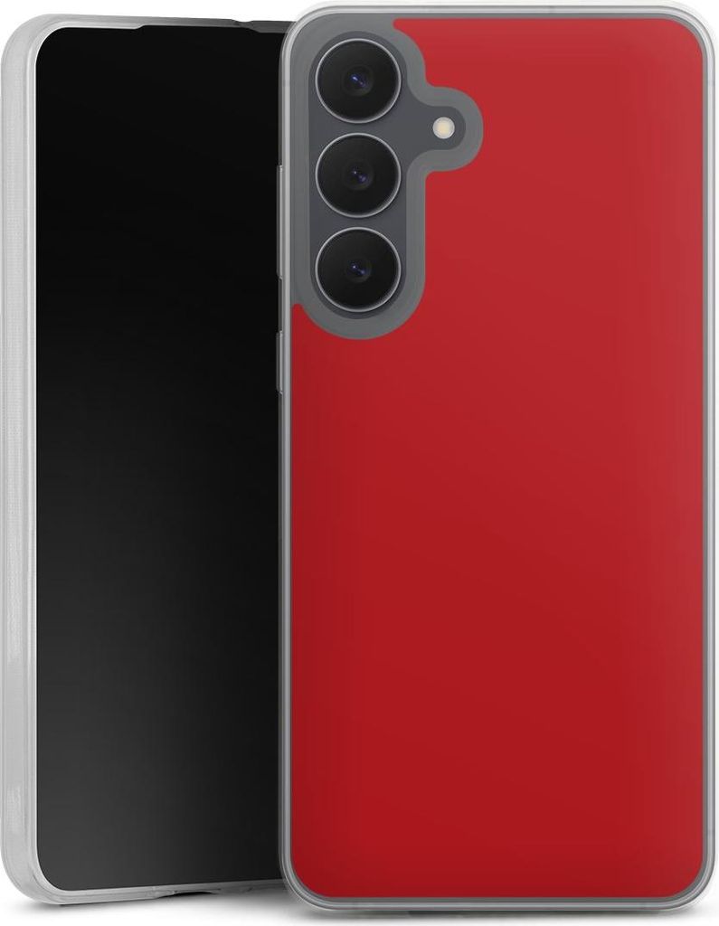 DeinDesign Slim Hülle für Samsung Galaxy S25 FE Silikon Case Ultra Dünn Handyhülle Farbe Rot einfarbig
