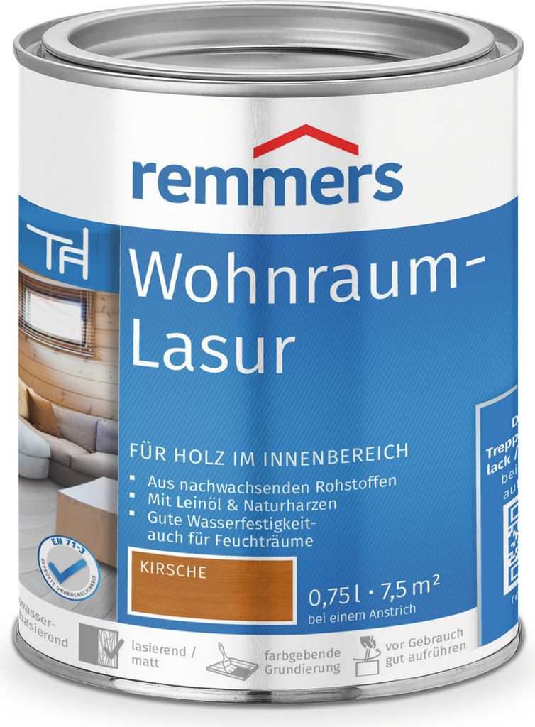 Remmers Wohnraum-Lasur kirsche 0,75 l, Holzlasur innen Produktbild 