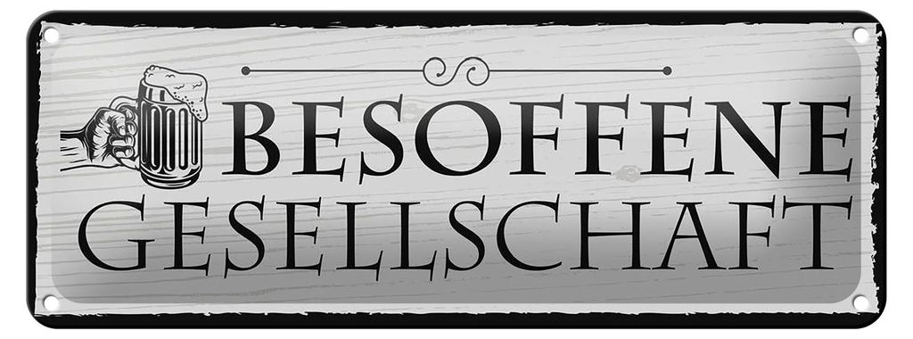 Blechschild  Stammtisch hier sitzen nur die besoffene Produktbild 