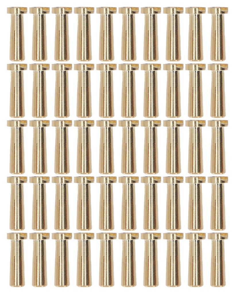 50 Stück 5-mm-Batteriestecker, 5 mm Messing, hochfest, für RC-Batterien, Regler, Motoren