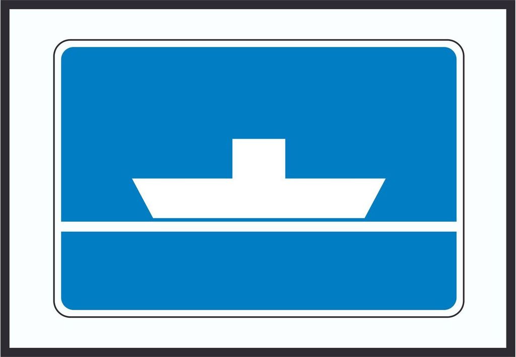Nicht frei fahrende Fähre Symbol A2 Rückseite selbstklebend
