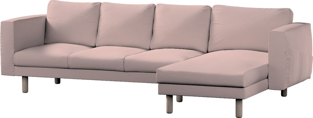Dekoria Bezug für Norsborg 4-Sitzer Sofa mit Recamiere, rosa, Norsborg Bezug für 4-Sitzer Sofa mit Recamiere