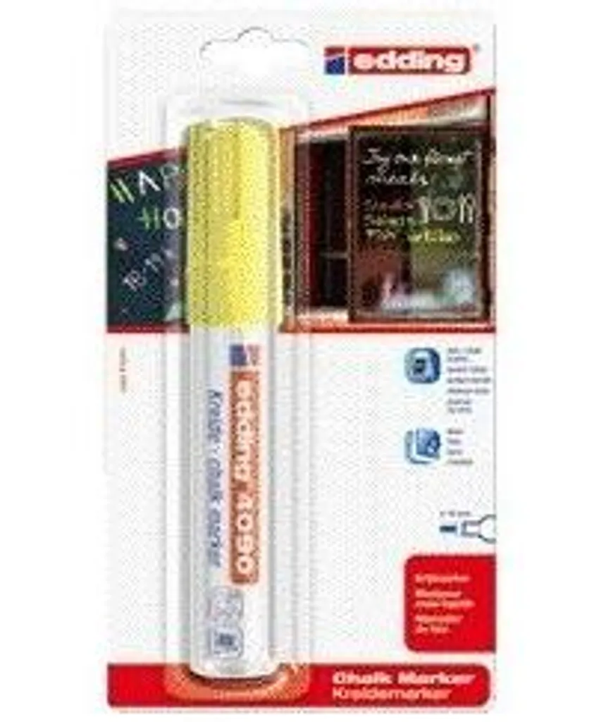 Marqueur à craie edding 4090 pointe biseautée 15mm jaune fluo lot 6