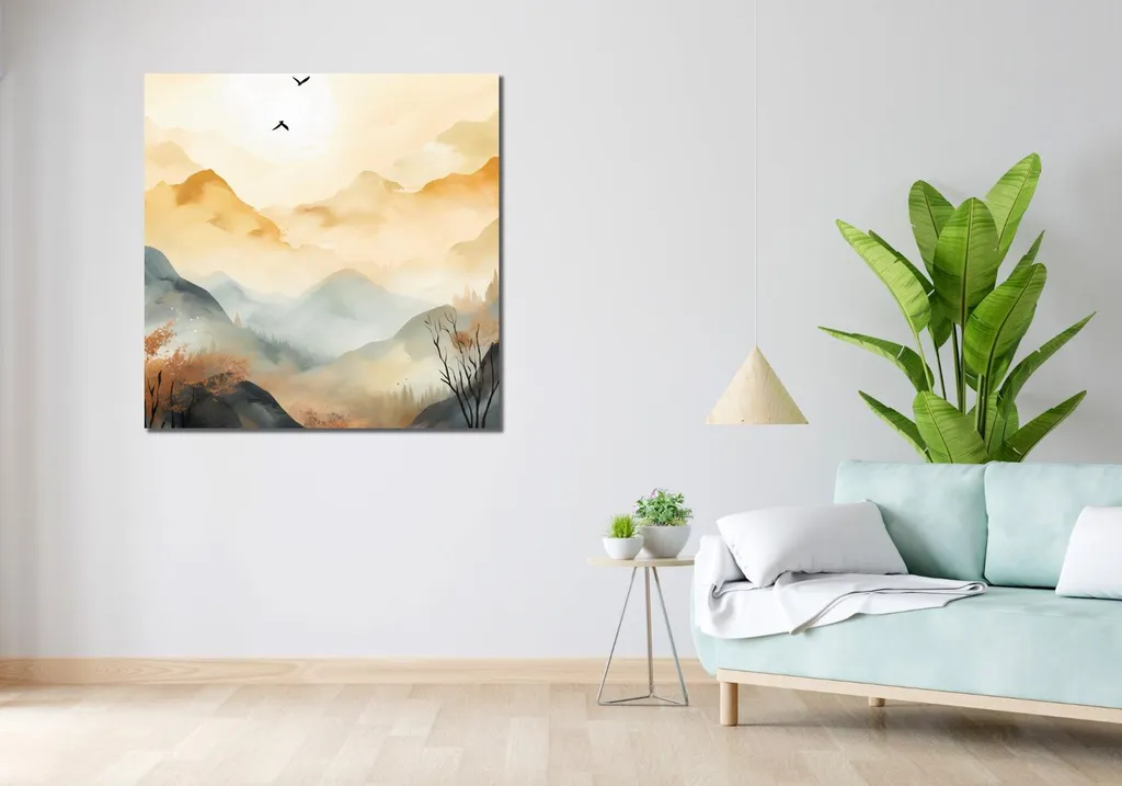 Tableau Aurore boréale 100x100 cm à Haute Résolution - Effet Visuel