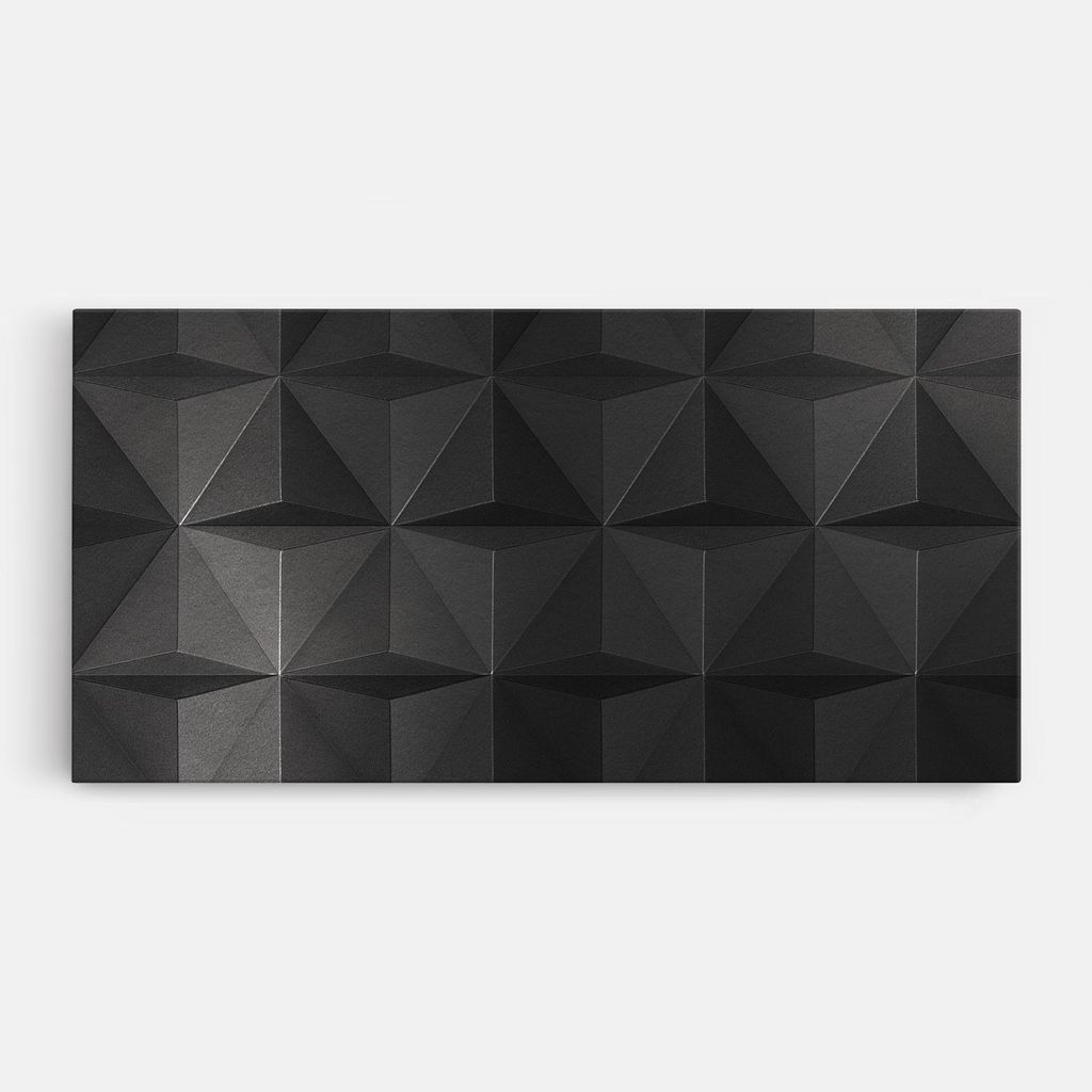 ARTHUB Leinwandbild 40x80 cm, Black Shade Triangle | Wohnzimmerdekoration, Hängende Bilder, Wanddekoration, Heimdekoration, Abstrakte, Geometrische