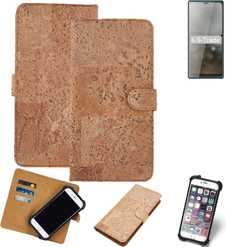 K-S-Trade Hülle kompatibel mit Cubot P50 Kork Handyhülle Cover Schutzhülle TPU Case Bumper in Hellbraun, (1x)