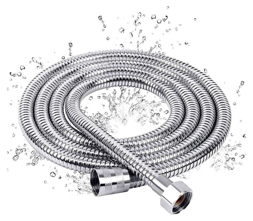 Dusch- und Brauseschlauch 150 cm PVC/Chrom G1/2 - Universell einsetzbar, mit Knickschutz und Dichtungsringen