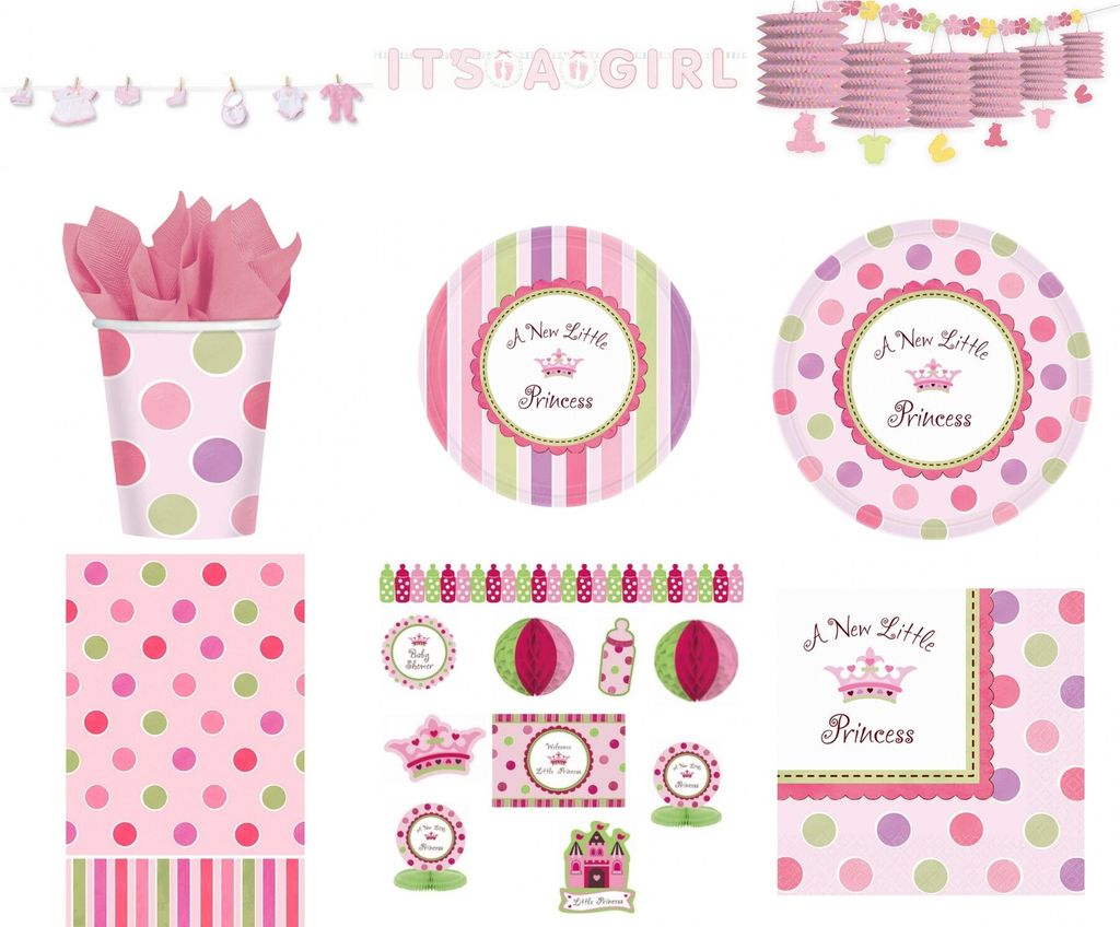 Baby Shower Party-Set Mädchen, Auswahl:1 x Spirale-Girlande (5)
