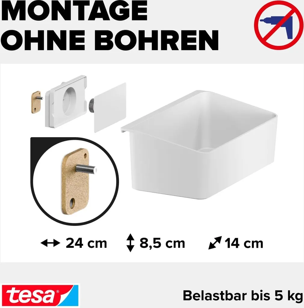 Cestino Cucina Adesivo tesa 70062 - Organizza Spezie e Utensili 5kg - 10