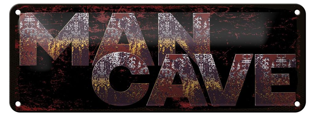 Blechschild Hinweis 27x10 cm Man cave rotes Deko Schild