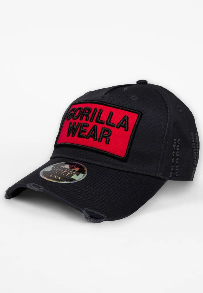 Casquette Gorilla Wear Harrison en coton noir et rouge avec logo brodé