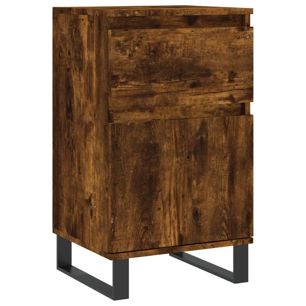 VidaXL 2 Credenze In Legno Multistrato Rovere Fumo - 40x35x70 Cm - Con Ante E Gambe In Metallo - 5