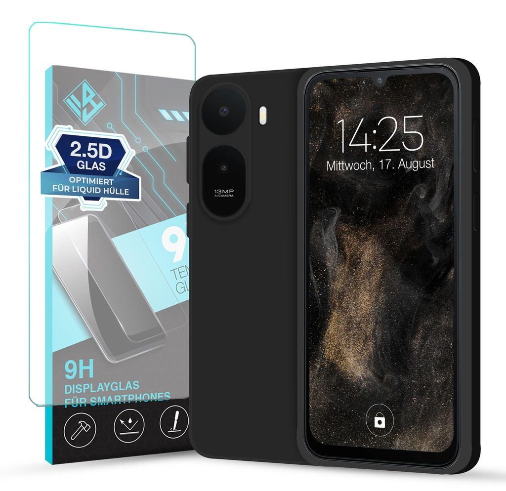 Hülle für Xiaomi Redmi A7 Pro mit 9H Displayglas Produktbild 