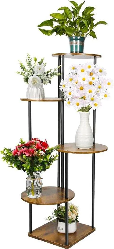 Porte-fleurs en bois Pflanzrek à 5 étages pour salon et balcon - Robuste